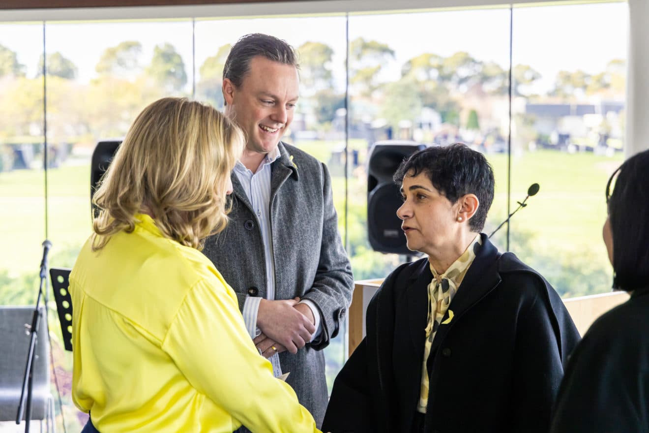 JLP 20230507 150256 0 D5 A8825 1 SMCT Chairperson Dr Vanda Fortunato and Chris Crewther MP at Bunurong Memorial Park