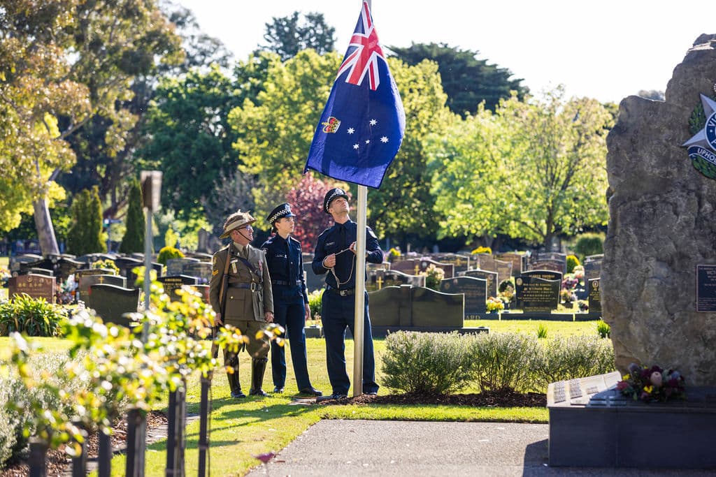 SBC Raising the flag National Police Remembrance Day 2023