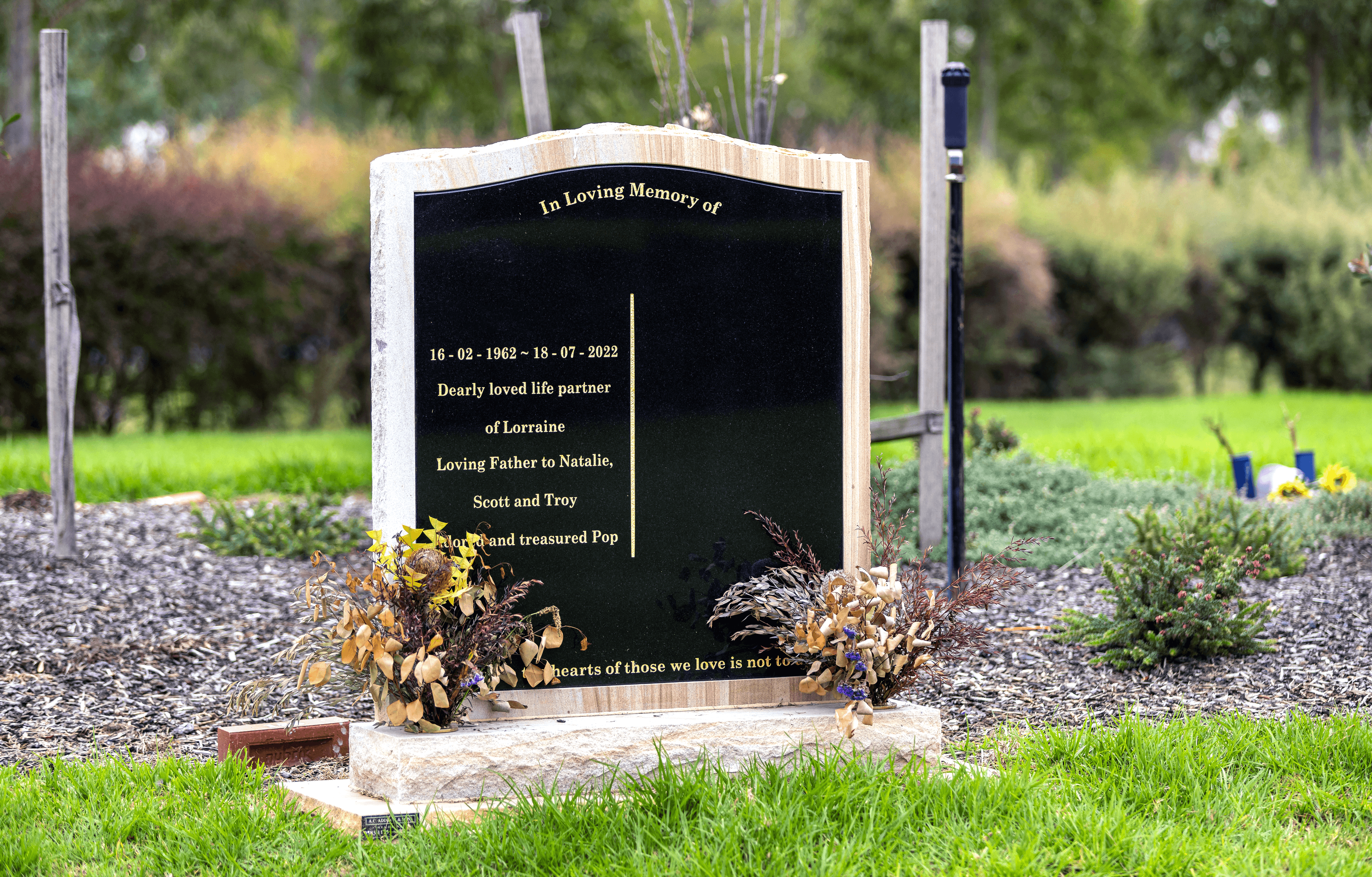 Double Headstone in Lawn